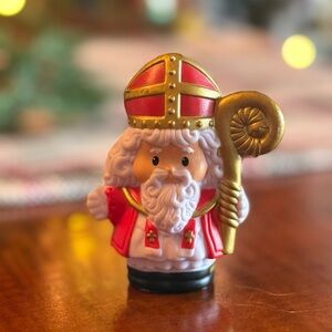 RARE! Dutch Little people Sinterklaas (st Nicholas) Red Gold Santa Netherlands